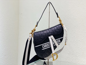 Dior Saddle Bag M0446 Black Oblique Perforated and Embossed Calfskin - Default Title - View 2