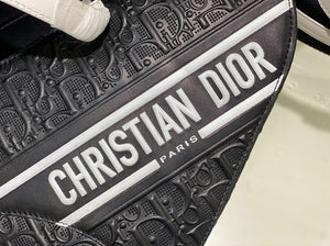 Dior Saddle Bag M0446 Black Oblique Perforated and Embossed Calfskin - Default Title - View 6
