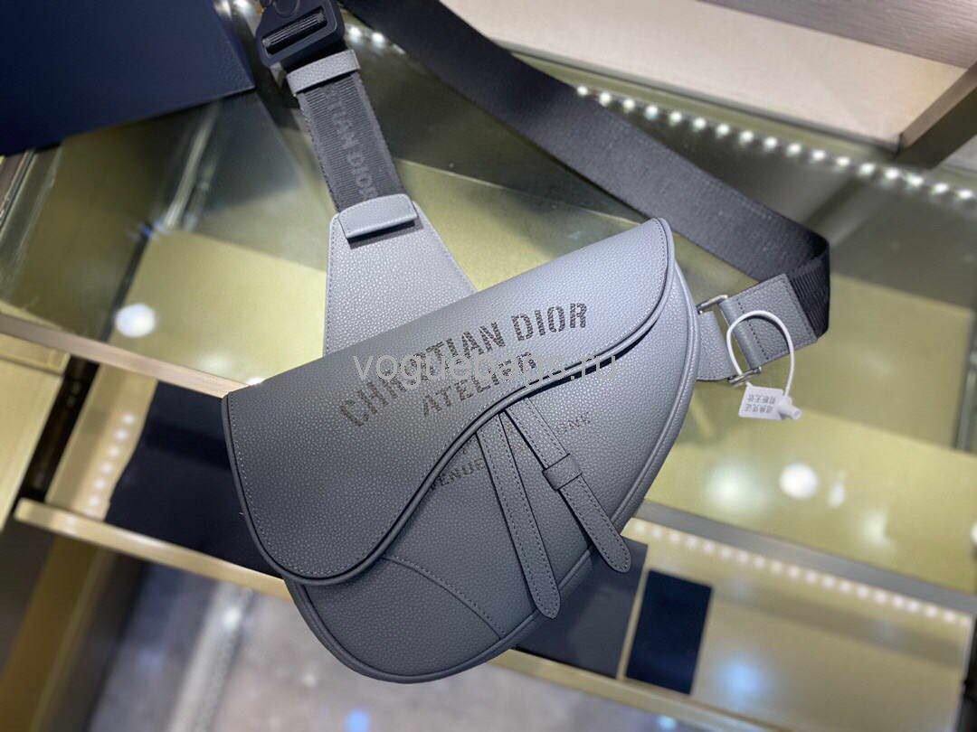 Dior M0446 Saddle Bag Dior Calfskin Bag Gray - Voguebags