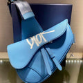 Dior M0446 Saddle Bag Dior Blue Calfskin Bag - Voguebags
