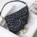Dior Saddle Bag M0446 Gray Mizza Embroidery - Default Title - View 1