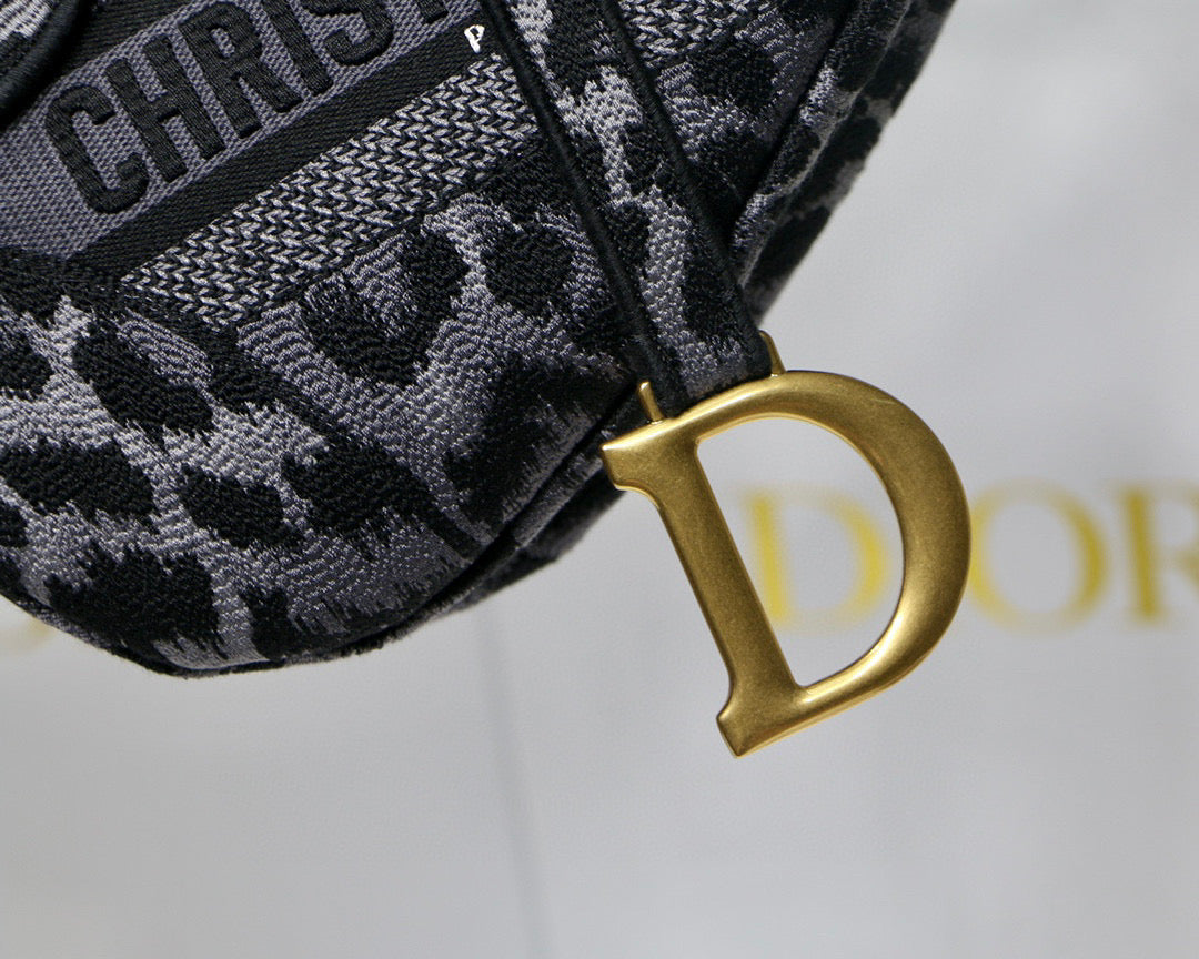 Dior Saddle Bag M0446 Gray Mizza Embroidery - Default Title - View 3
