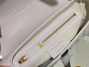 Dior Saddle Bag White and Blue Dior Oblique Perforated Calfskin M0446 - Default Title - View 8