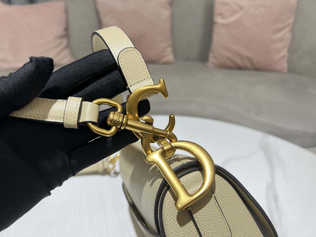 Dior M0455 Saddle Bag With Strap Apricot Grained Calfskin - Default Title - View 5