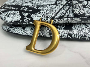 Dior M0455 Saddle Bag With Strap Black and White Ultramatte Calfskin - Default Title - View 6
