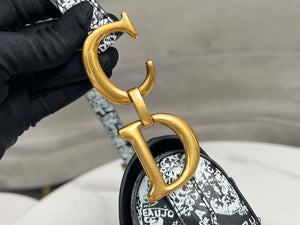 Dior M0455 Saddle Bag With Strap Black and White Ultramatte Calfskin - Default Title - View 7