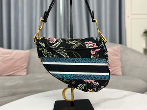 Dior M0455 Saddle Bag With Strap Black Cross-Stitch Embroidery - Default Title - View 4