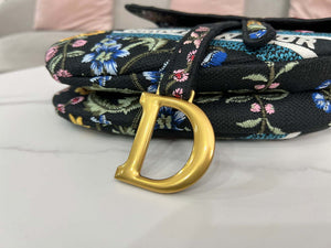 Dior M0455 Saddle Bag With Strap Black Cross-Stitch Embroidery - Default Title - View 7
