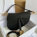 Dior M0455 Saddle Bag With Strap Black Grained Calfskin - Default Title - View 1