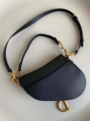 Dior M0455 Saddle Bag With Strap Black Grained Calfskin - Default Title - View 3