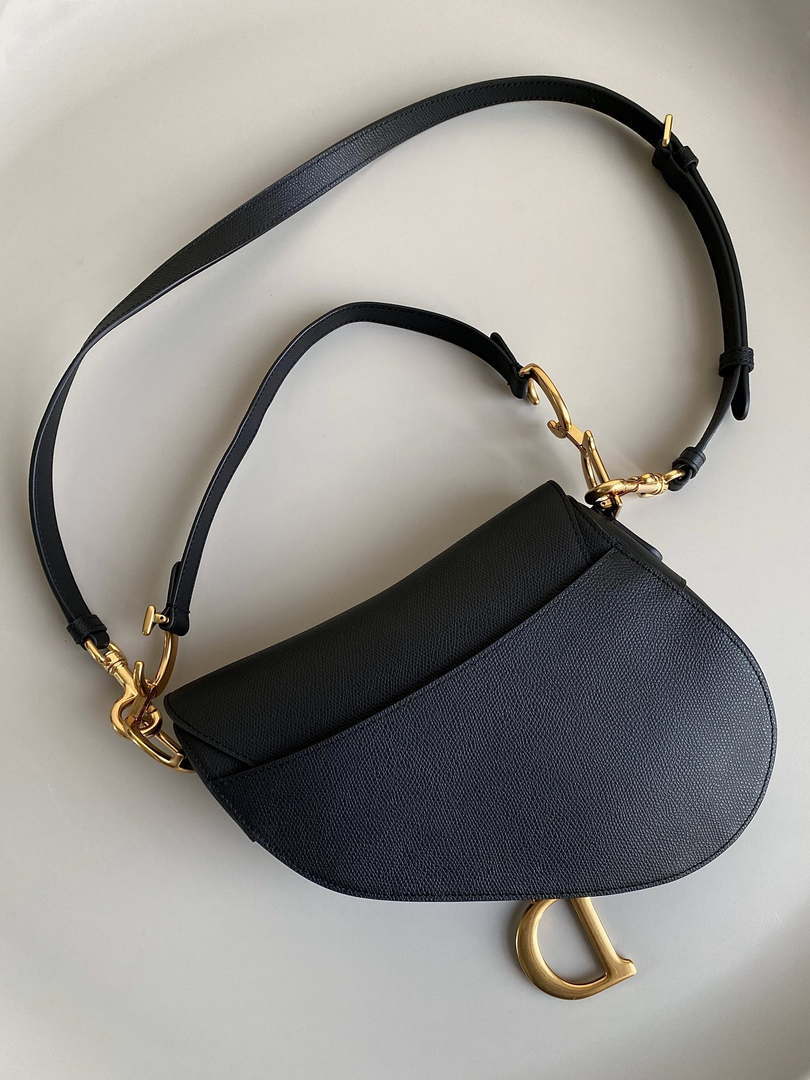 Dior M0455 Saddle Bag With Strap Black Grained Calfskin - Default Title - View 3