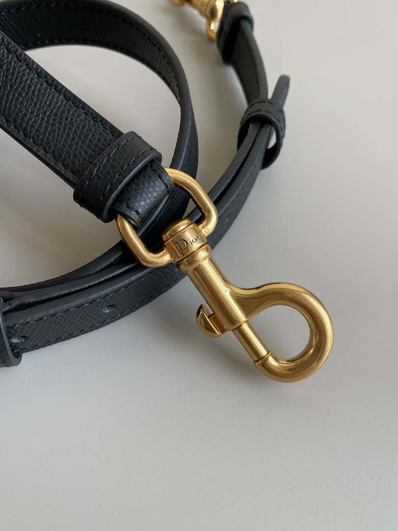 Dior M0455 Saddle Bag With Strap Black Grained Calfskin - Default Title - View 8