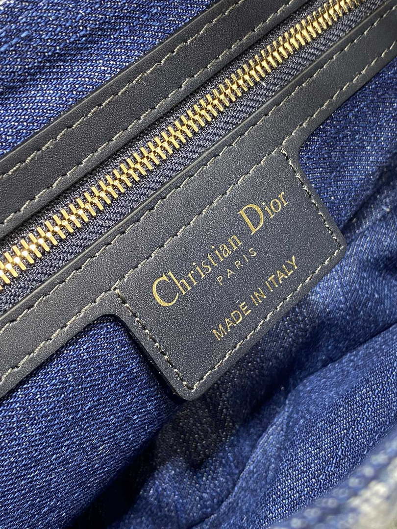 Dior M0455 Saddle Bag With Strap Blue Denim Dior Oblique Jacquard M0456