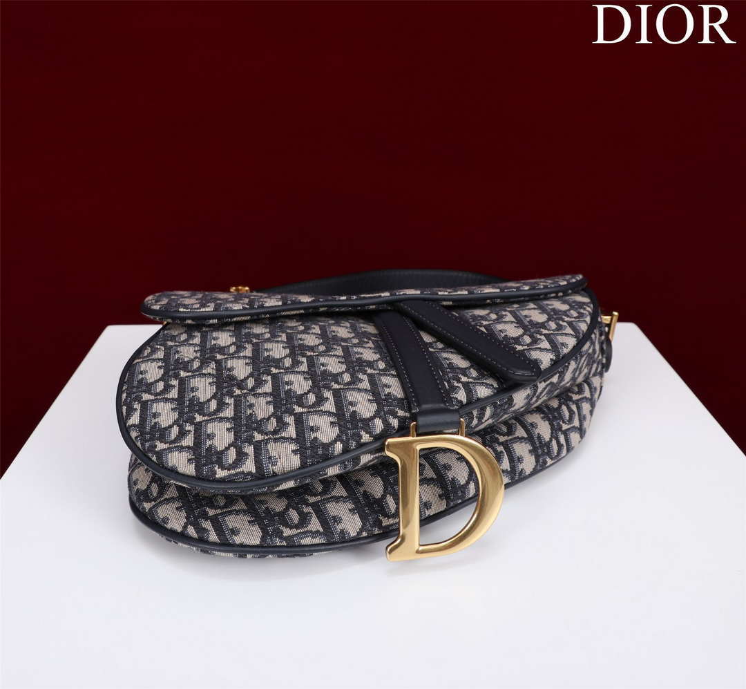 Dior M0455 Saddle Bag With Strap Blue Dior Oblique Jacquard M0456