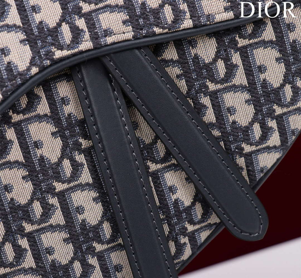 Dior M0455 Saddle Bag With Strap Blue Dior Oblique Jacquard M0456