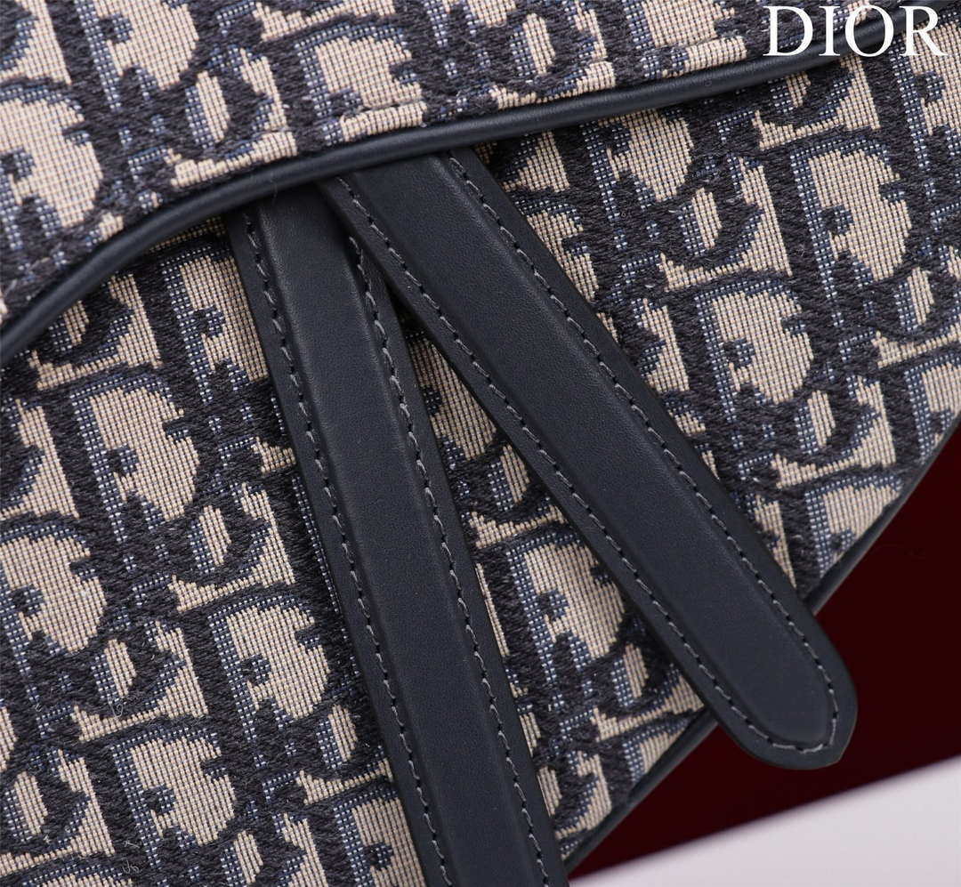 Dior M0455 Saddle Bag With Strap Blue Dior Oblique Jacquard M0456