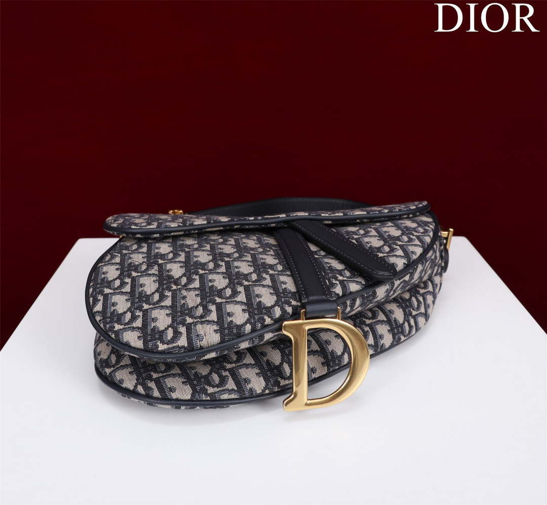 Dior M0455 Saddle Bag With Strap Blue Dior Oblique Jacquard - Default Title - View 4