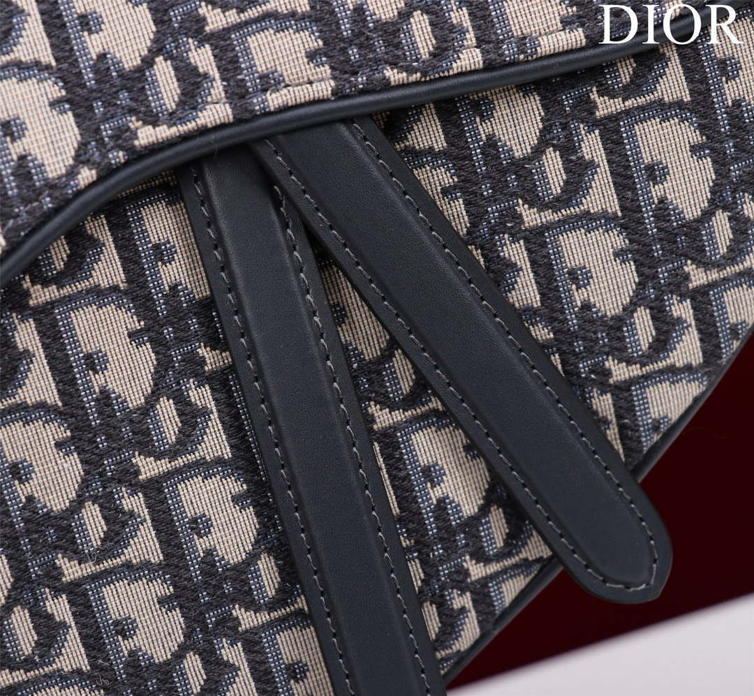 Dior M0455 Saddle Bag With Strap Blue Dior Oblique Jacquard - Default Title - View 6