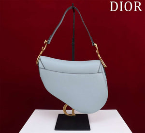 Dior M0455 Saddle Bag With Strap Blue Grained Calfskin M0456 - Large 25cm - View 4