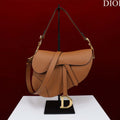 Dior M0455 Saddle Bag With Strap Brown Grained Calfskin - Default Title - View 1