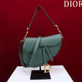 Dior M0455 Saddle Bag With Strap Dark Green Grained Calfskin M0456 - Large 25cm - View 1
