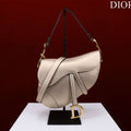 Dior M0455 Saddle Bag With Strap Gold Grained Calfskin - Default Title - View 1