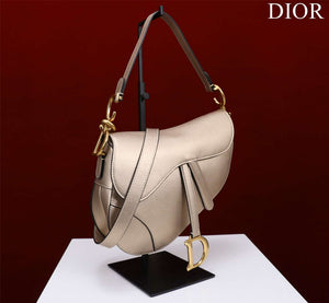 Dior M0455 Saddle Bag With Strap Gold Grained Calfskin - Default Title - View 2
