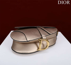 Dior M0455 Saddle Bag With Strap Gold Grained Calfskin - Default Title - View 4