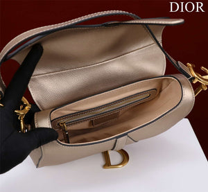 Dior M0455 Saddle Bag With Strap Gold Grained Calfskin - Default Title - View 5