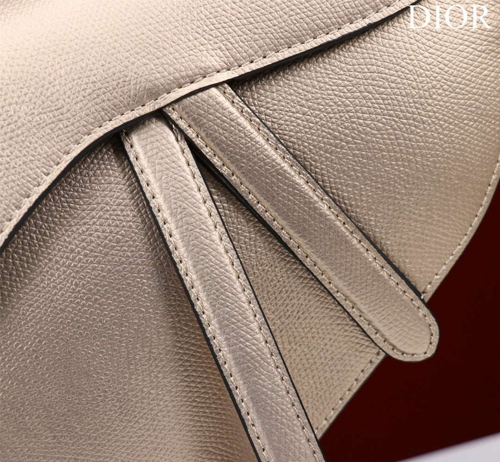 Dior M0455 Saddle Bag With Strap Gold Grained Calfskin