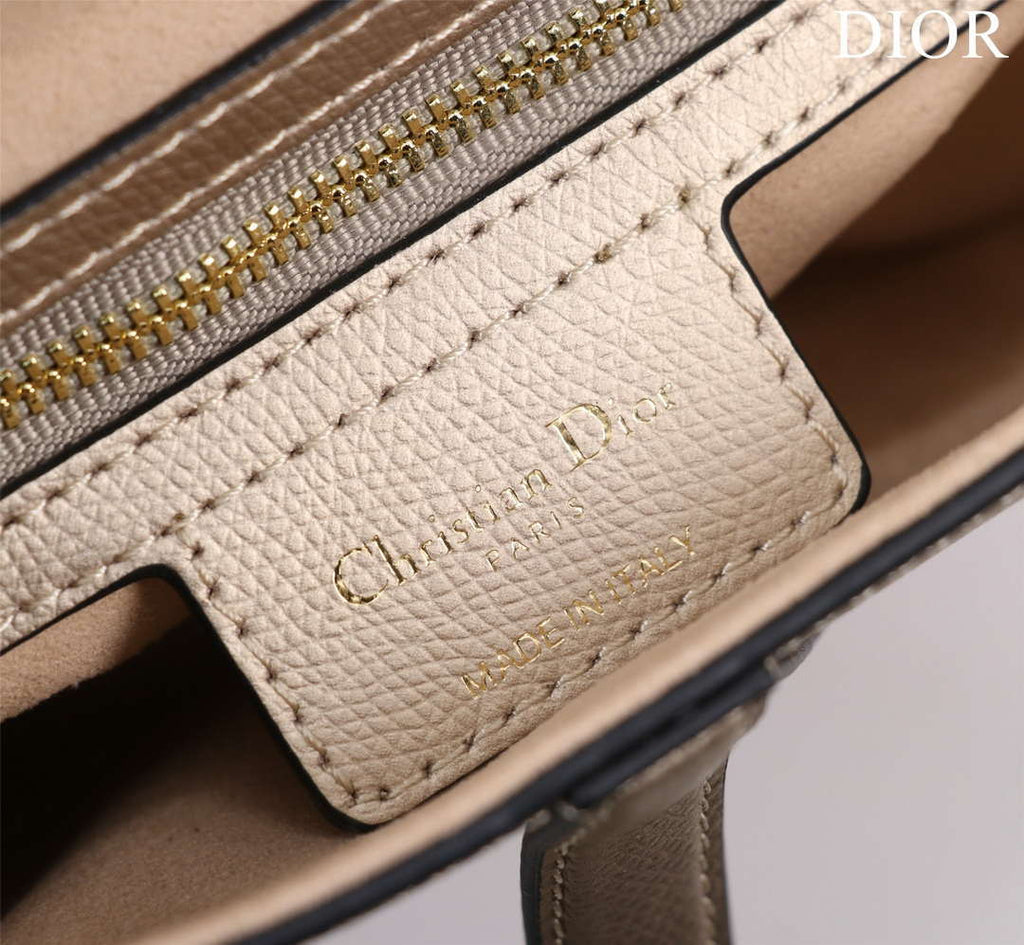 Dior M0455 Saddle Bag With Strap Gold Grained Calfskin