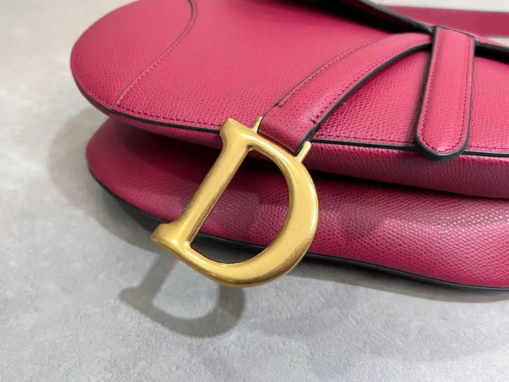 Dior M0455 Saddle Bag With Strap Grained Calfskin RED M0456