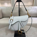 Dior M0455 Saddle Bag With Strap Grained Calfskin Blue Gray M0456