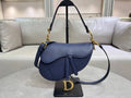 Dior M0455 Saddle Bag With Strap Grained Calfskin Navy Blue M0456