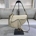 Dior M0455 Saddle Bag With Strap Grained Calfskin Apricot M0456