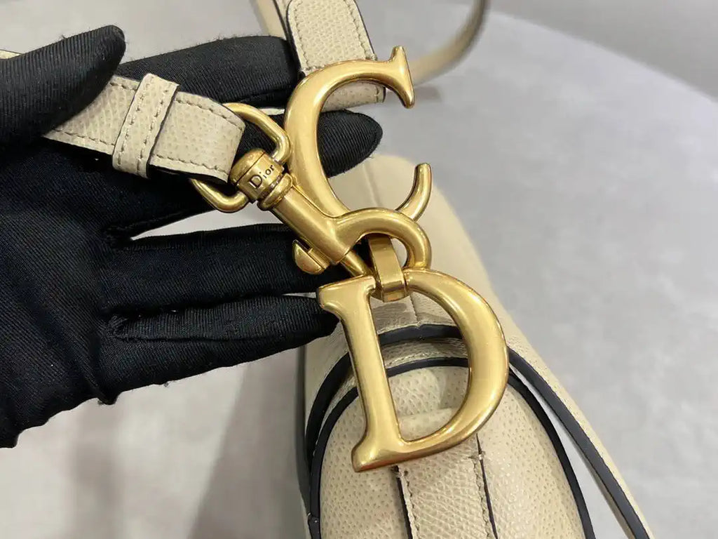 Dior M0455 Saddle Bag With Strap Grained Calfskin Apricot M0456
