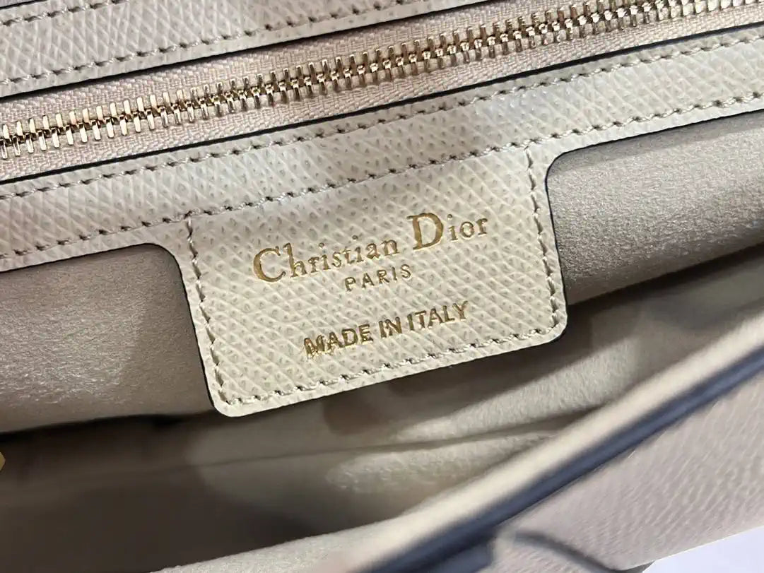 Dior M0455 Saddle Bag With Strap Grained Calfskin Apricot M0456
