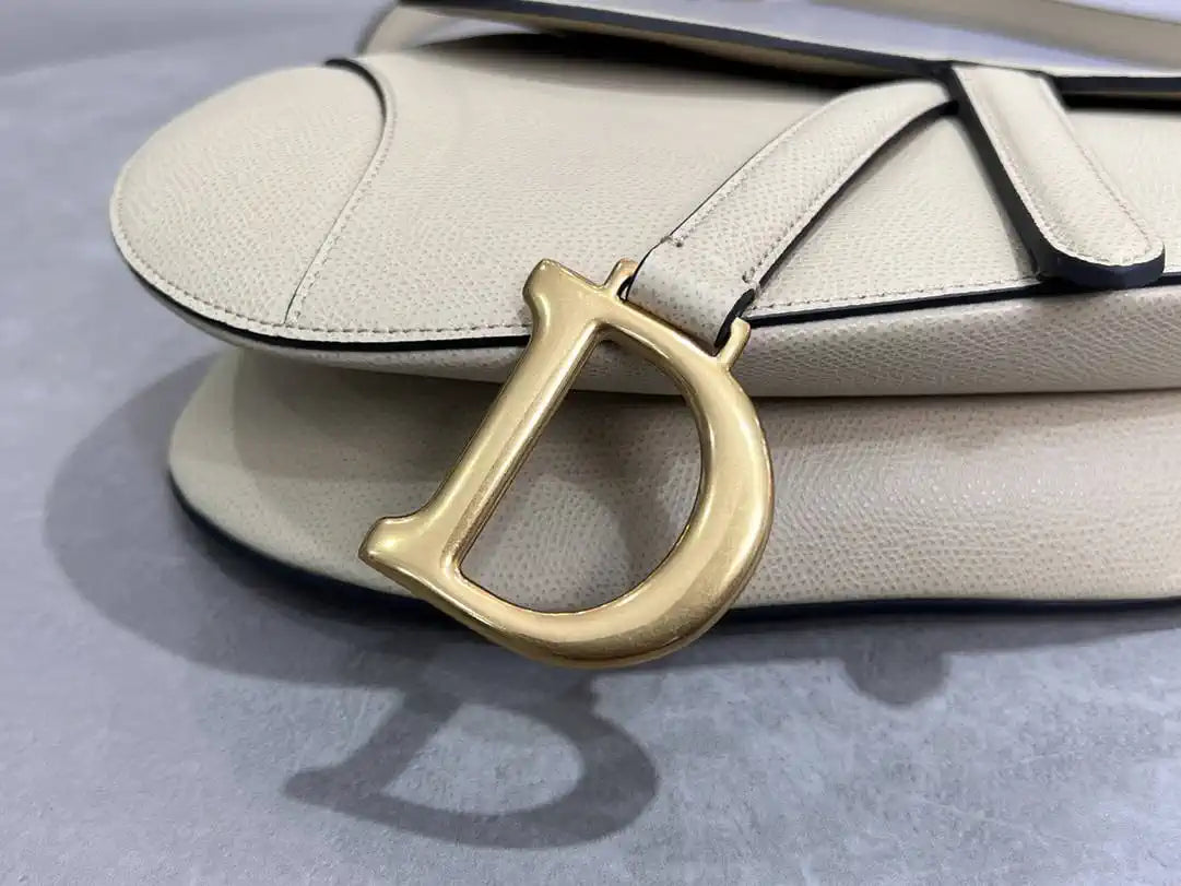 Dior M0455 Saddle Bag With Strap Grained Calfskin Apricot M0456