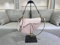 Dior M0455 Saddle Bag With Strap Grained Calfskin Pink M0456