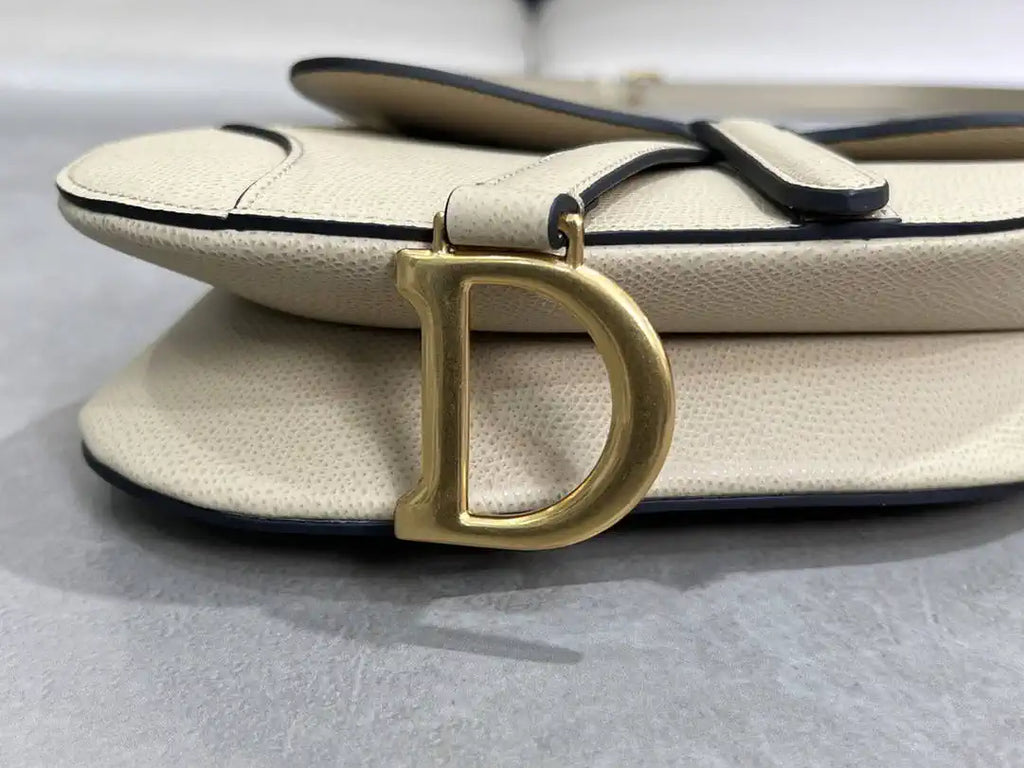 Dior M0455 Saddle Bag With Strap Grained Calfskin Apricot M0456