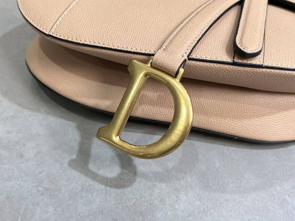Dior M0455 Saddle Bag With Strap Grained Calfskin Rose Pink M0456