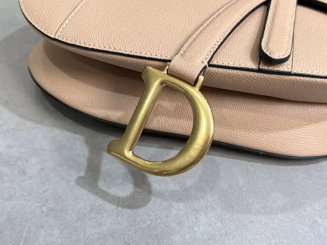 Dior M0455 Saddle Bag With Strap Grained Calfskin Rose Pink M0456