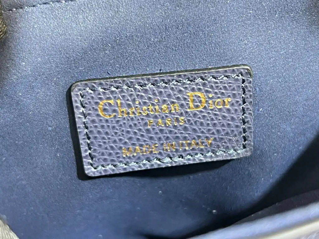 Dior M0455 Saddle Bag With Strap Grained Calfskin Navy Blue M0456