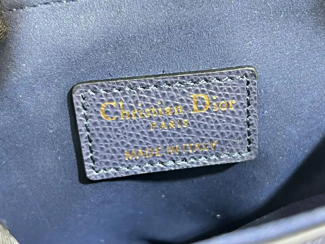 Dior M0455 Saddle Bag With Strap Grained Calfskin Navy Blue M0456