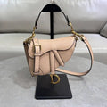 Dior M0455 Saddle Bag With Strap Grained Calfskin Rose Pink M0456