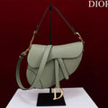 Dior M0455 Saddle Bag With Strap Green Grained Calfskin M0456 - Large 25cm - View 1