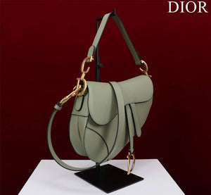 Dior M0455 Saddle Bag With Strap Green Grained Calfskin M0456 - Large 25cm - View 2