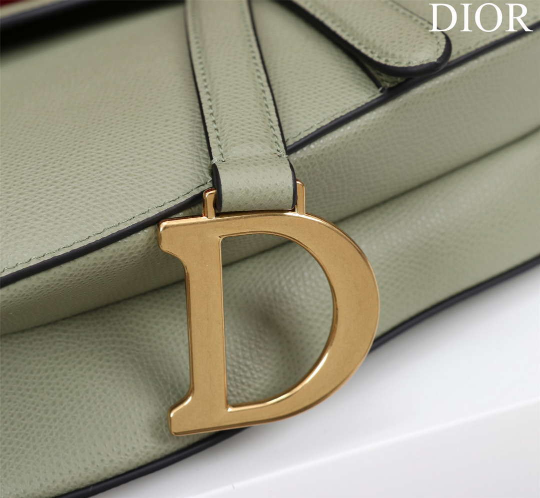 Dior M0455 Saddle Bag With Strap Green Grained Calfskin M0456 - Large 25cm - View 6