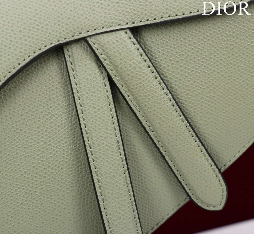 Dior M0455 Saddle Bag With Strap Green Grained Calfskin M0456 - Large 25cm - View 7