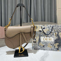 Dior M0455 Saddle Bag With Strap Light Gray Grained Calfskin - Default Title - View 1